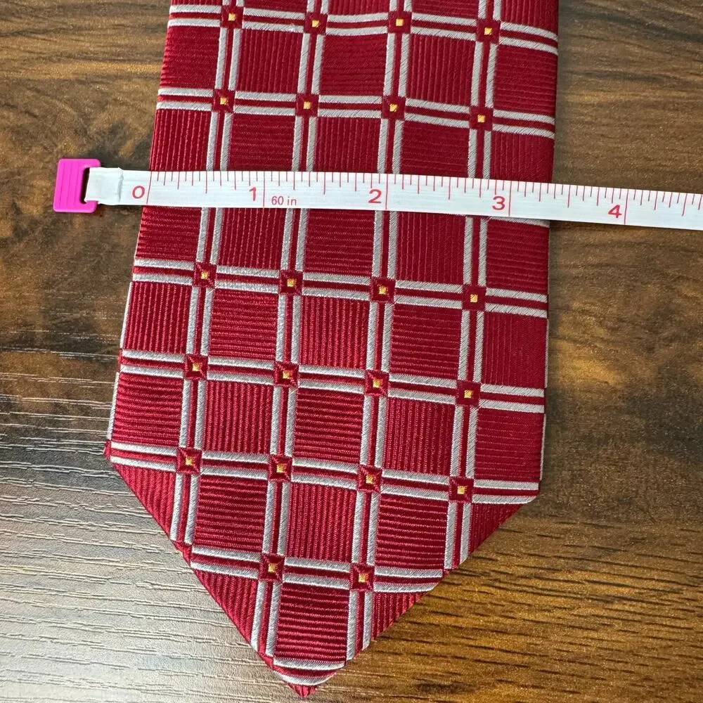 NWT JOS A.BANK tie Signature‎ collection Silk Necktie Geometric Red